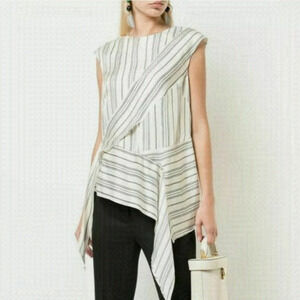 𝅺NICOLE Miller Artelier 100% silk stripe top medium